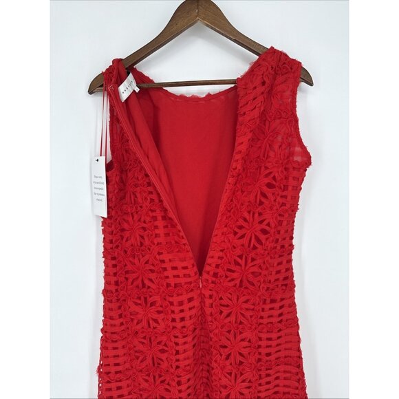ANTHROPOLOGIE Endless Rose Size Large Red Sleeveless Textured Midi Dress - Picture 8 of 12